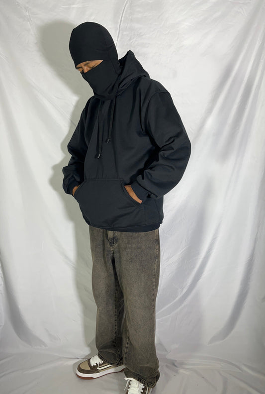 Buzo Oversize Negro – Corte Amplio