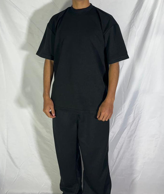 Camiseta Oversize Premium Manga Corta (negra) – Burda 260 g