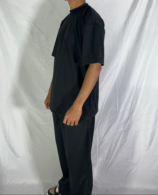 Camiseta Oversize Premium Manga Corta (negra) – Burda 260 g